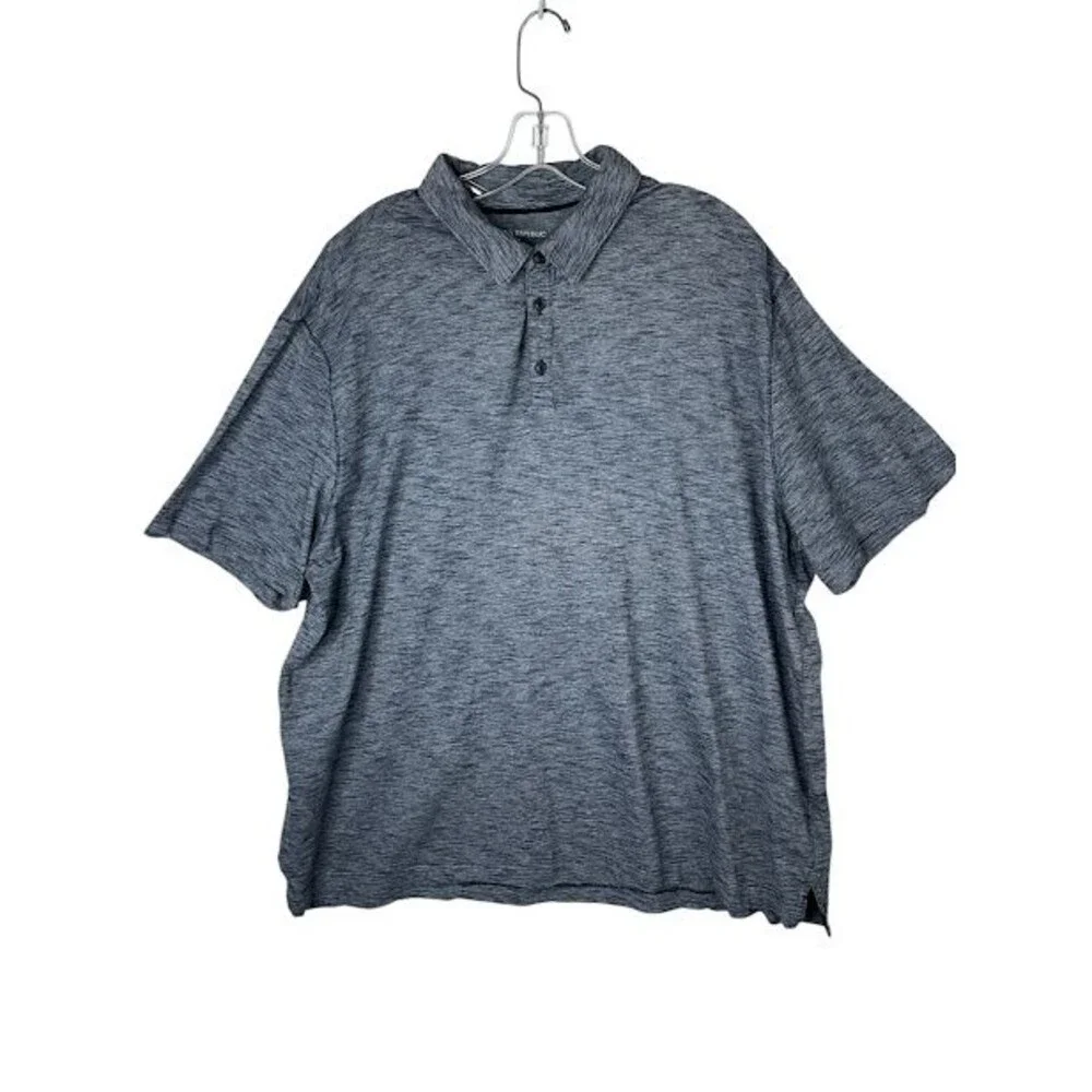 Banana Republic Mens Vintage Polo Shirt XXL Gray Space Dye Short Sleeve Cotton